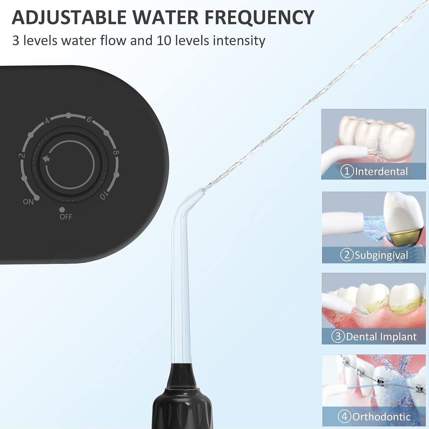 1000ML Detachable Water Tank Electric Water Flosser Toothbrush Combo with 7 Jet Tips & 4 Brush Heads Z5078