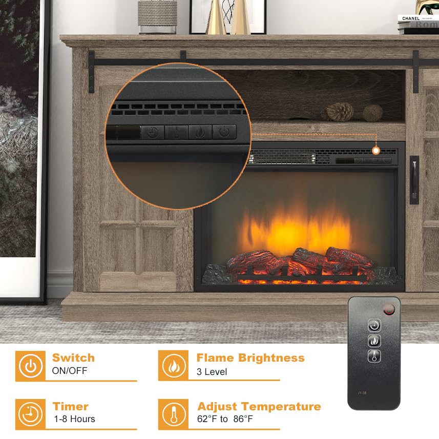 White 43 Inch Electric Fireplace with Mantel F430