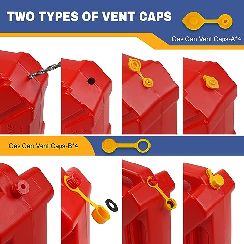 33 Pcs Gas Can Spout Replacement Kit with Flexible Nozzles and Screw Collar Caps O9854