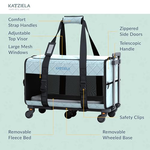 Airline Approved Rolling Pet Carrier for Small to Medium Dog or Cat E787