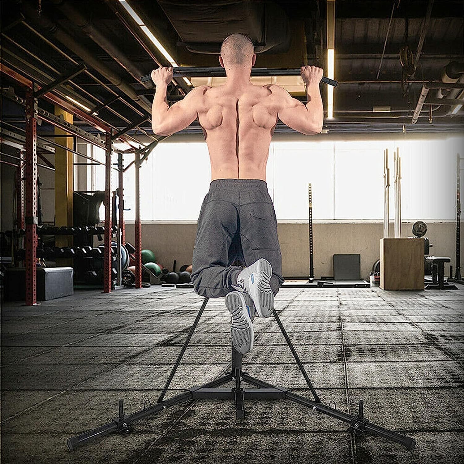 Heavy Bag Stand Folding Boxing Stand with Pull Up Bar Portable Sandbag Rack Free Standing Punching Bag Stand L315172