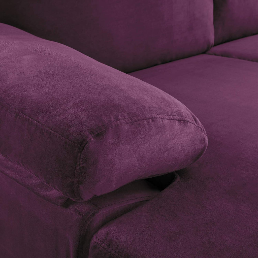 Purple Velvet L-Shape Sectional Sofa J754