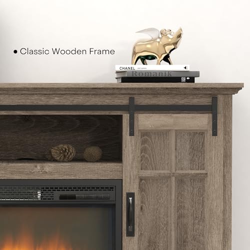White 43 Inch Electric Fireplace with Mantel F430