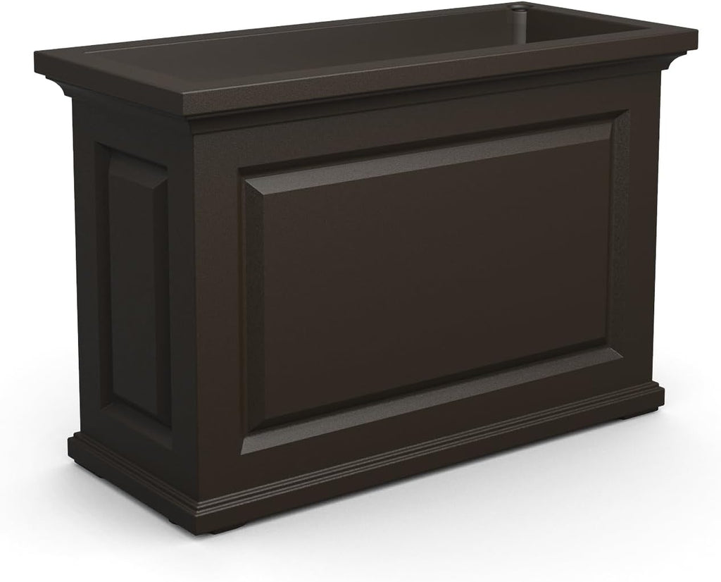 Black 36in L x 16in W x 24in H Planter with Built-in Water Reservoir J29197