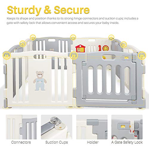 8 Panel Baby Playpen (Blue) F5799