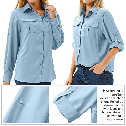 UPF 50 Long Sleeve UV Sun Protection Safari Shirts Outdoor Quick Dry Fishing Hiking Travel Shirts E61150