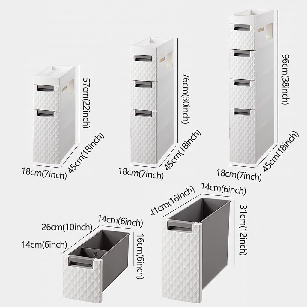 Slim Storage Tower with Wheels Drawer Cart T275