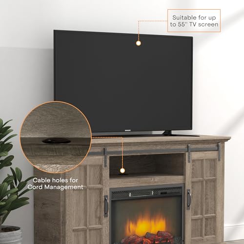 White 43 Inch Electric Fireplace with Mantel F430