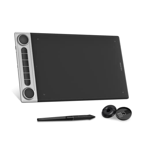 Bluetooth Wireless Graphics Drawing Tablet with Dual Dials Battery-Free Stylus G637440