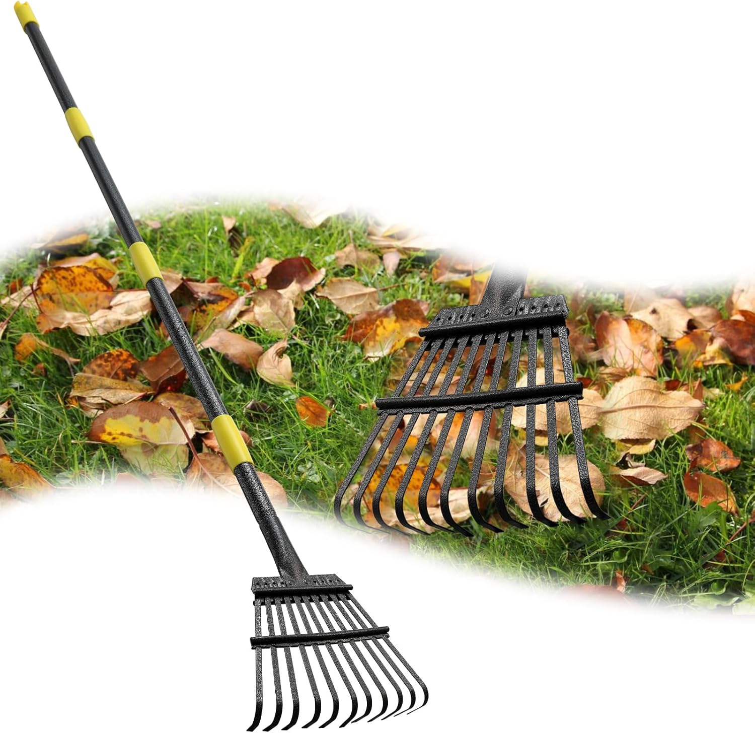 60 Inch Long Handle Metal Garden Leaf Rake T27824