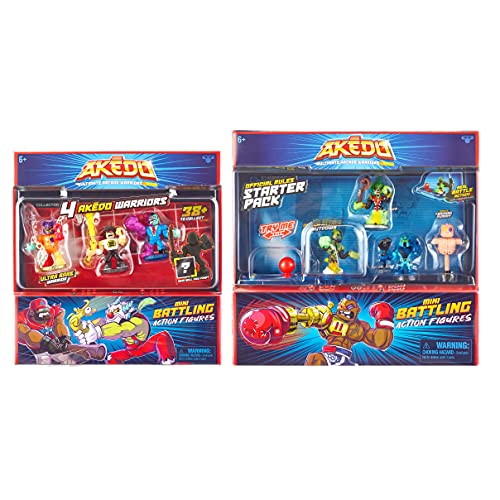 10 Ultimate Arcade Warrior Action Figures and 2 Button Bash Controllers Y675