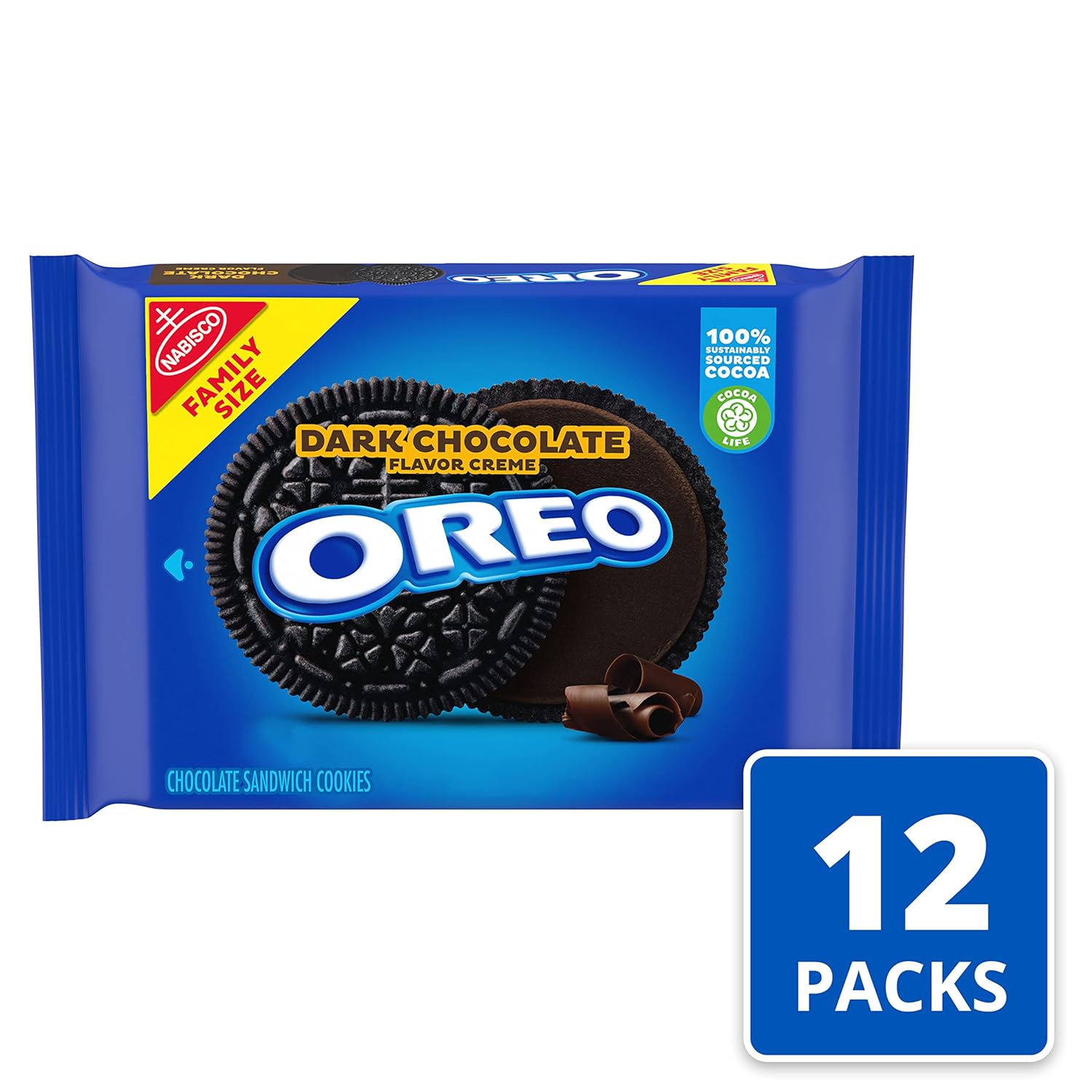 Dark Chocolate Creme Chocolate Sandwich Cookies, Family Size, 12 - 17 oz Packs F802