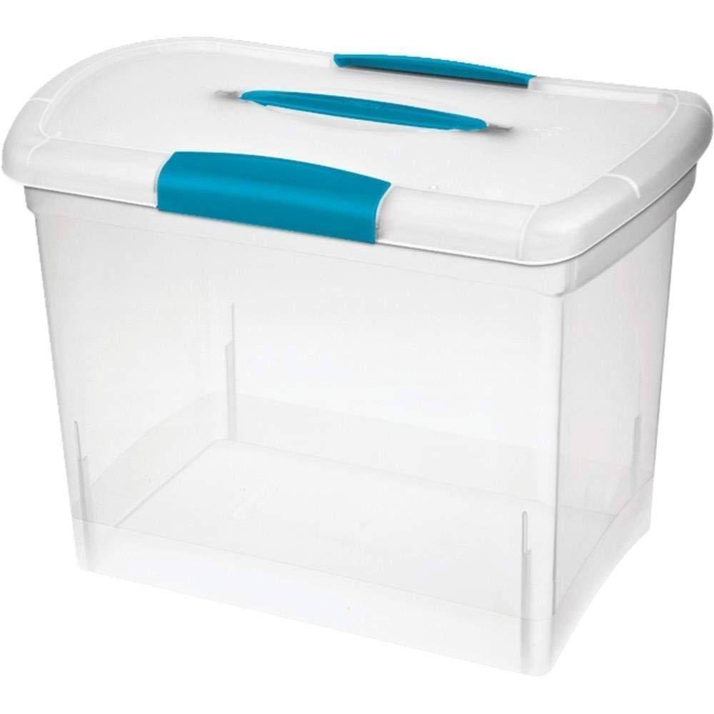 Large Clear Portable File Box with Latches (12 Pack) N5040