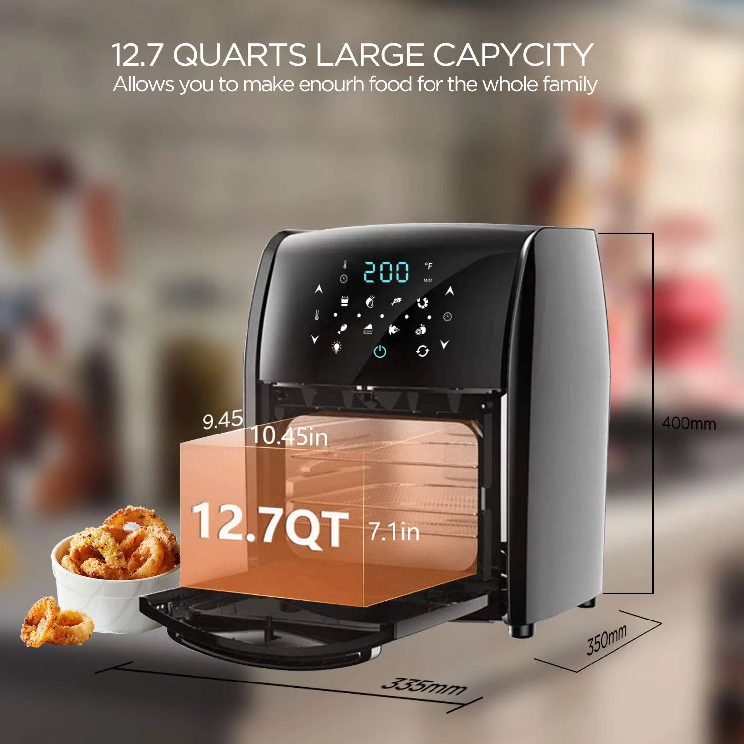 Black 12.7 Qt Digital Air Fryer Oven T3185