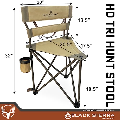 Black Tripod Hunting Stool with Steel Frame G44642