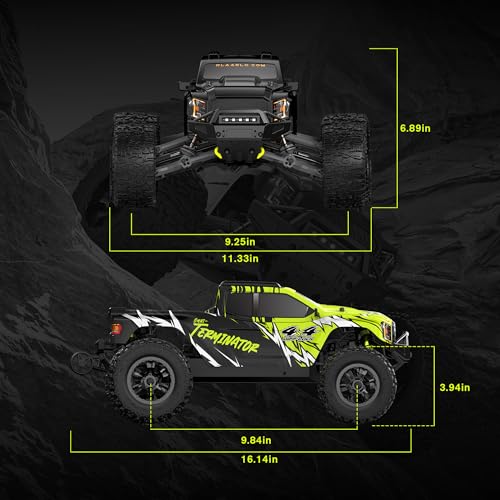 Black 1/10 Brushless RC Monster Truck, 50+ MPH, 4WD, Waterproof, Carbon Fiber P5189