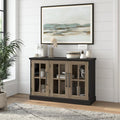 White Ash Sideboard Cabinet with Glass Doors U5002