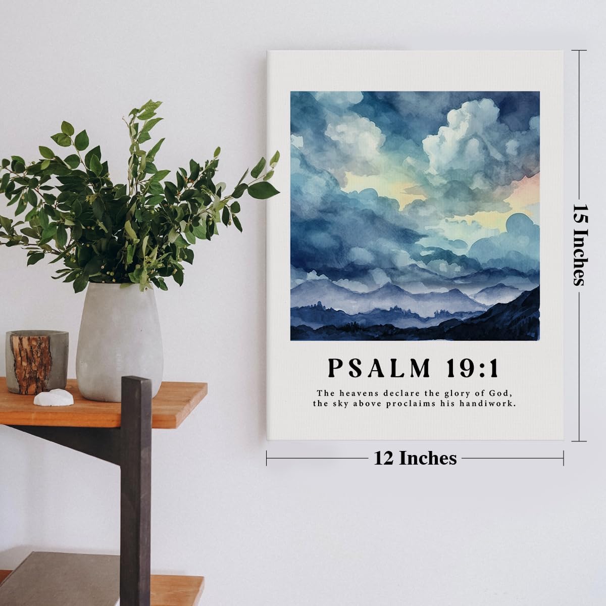 Bible Verse Wall Art Decor Framed Canvas Poster Print 12 x 15 inch Q533336