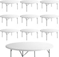 10 Pack 72 Inch Round Heavy-Duty Granite White Plastic Folding Table M21878