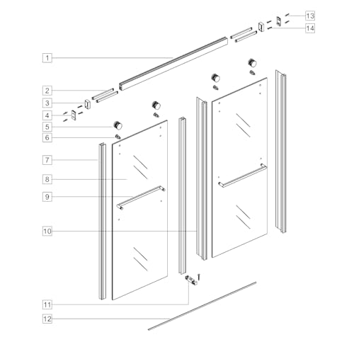 Brushed Nickel Frameless Sliding Tub Door with Clear Tempered Glass U7851