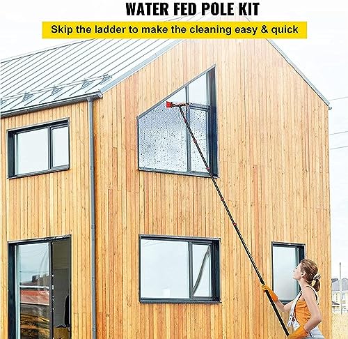 Water Fed Telescopic Window Cleaning Pole Kit with Squeegee Brush M1820