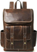 Brown Full Grain Leather Laptop Backpack I883