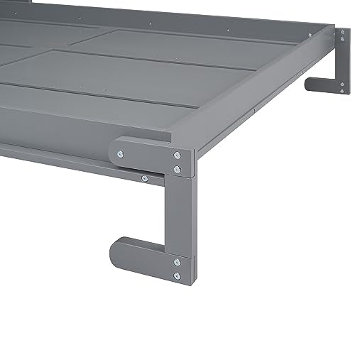 Grey Queen Murphy Bed with Shelf Y747