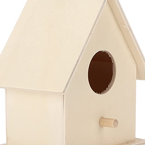 Wooden Bird House Kits for Kids Small Hanging Birdhouse for Outside Durable Wood DIY Bird Nest Hut Large size with hemp rope Y7684