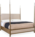 California King Four Poster Bed in Brown White O28802