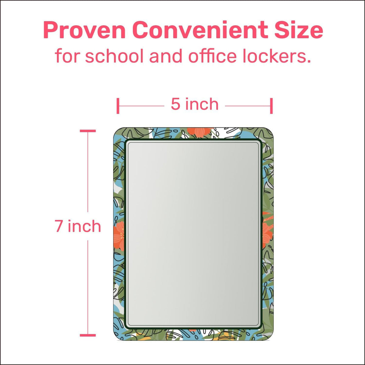 Magnetic Mirrors for Locker, 5 inch x 7 inch, 2 Pack J227915
