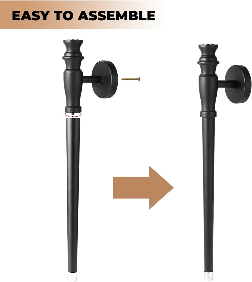 Set of 2 Black Wooden Wall Candle Sconces W5303
