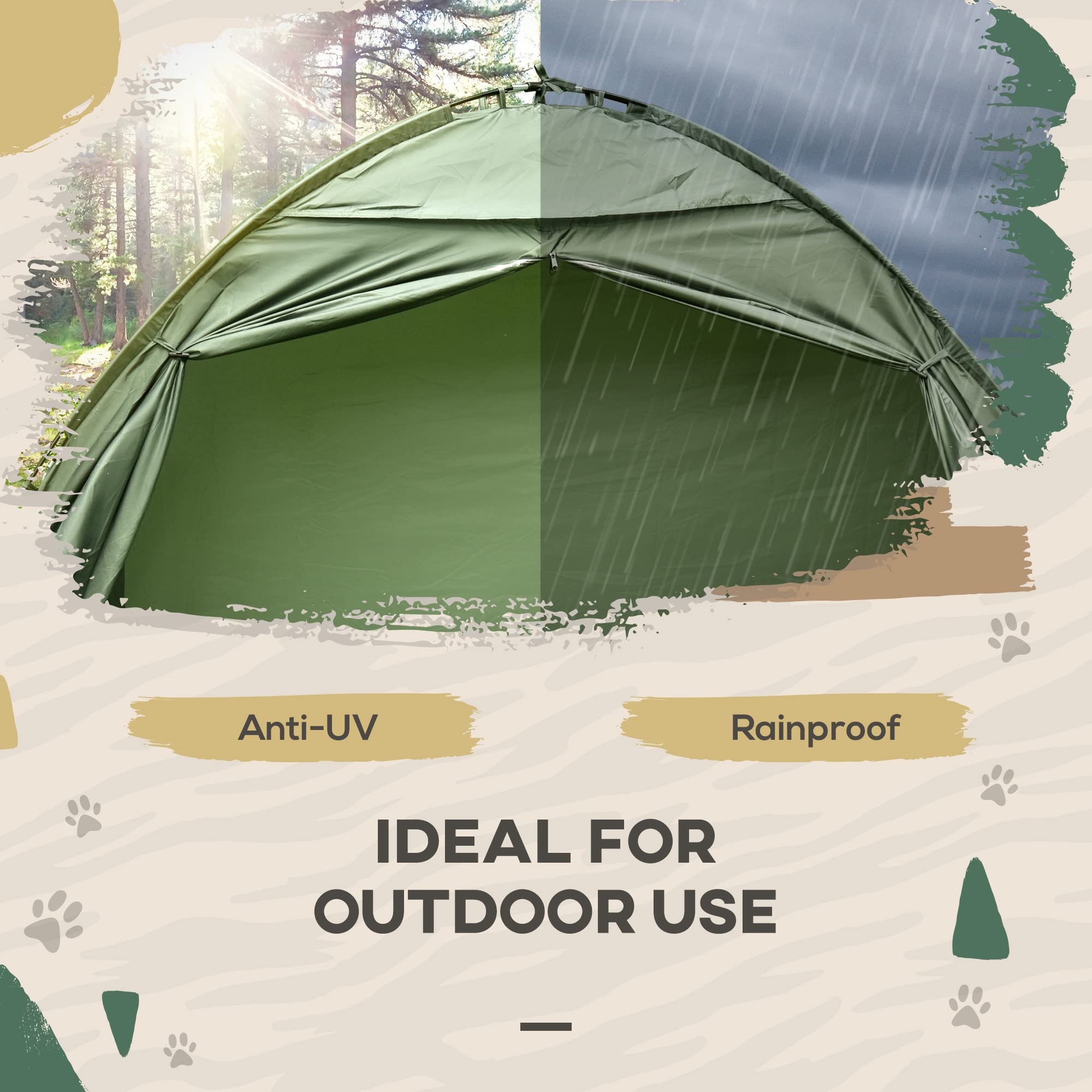 Single Person Folding Camping Tent Cot with Carry Bag Q938478