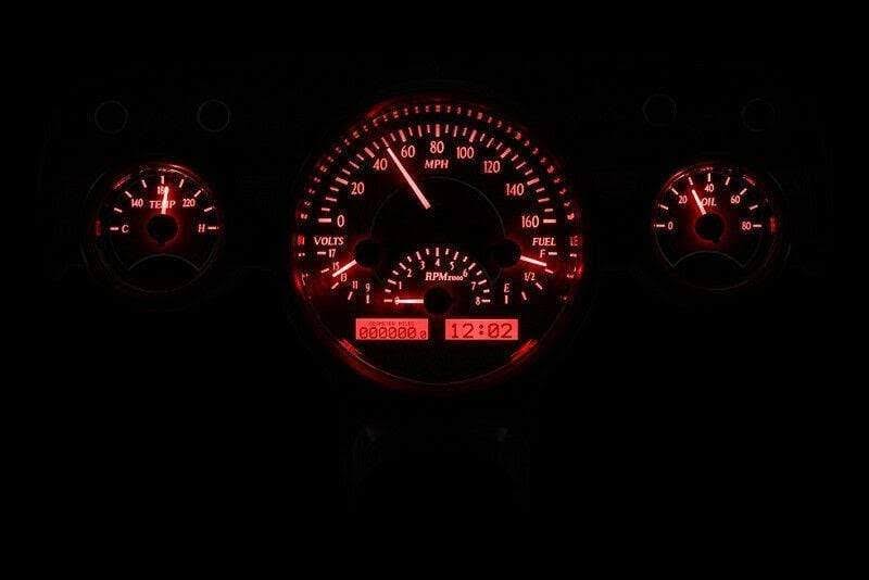 Silver Alloy Red Analog Gauges System U56283