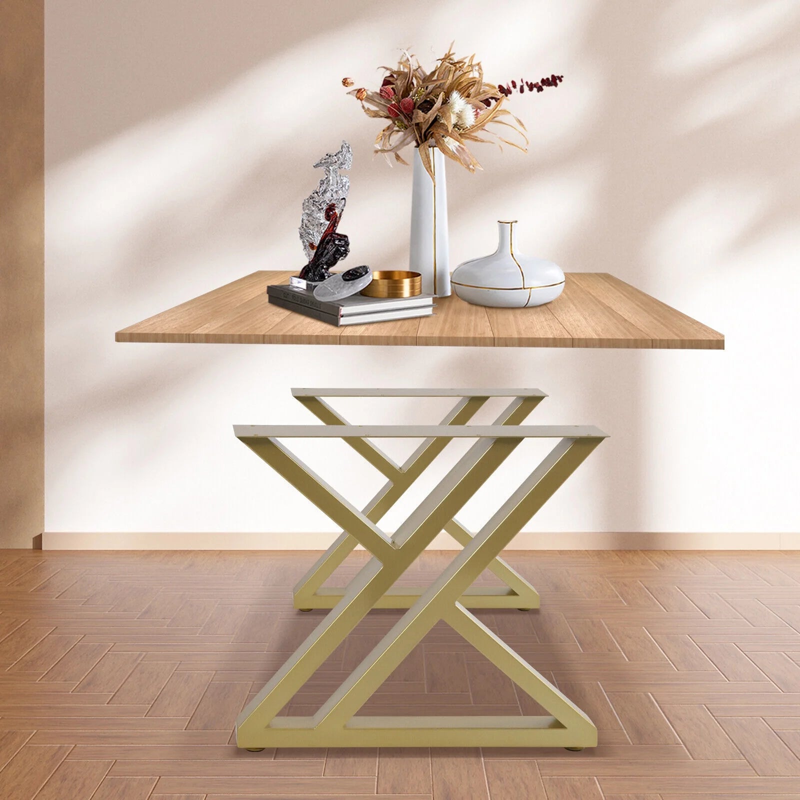16" Metal Table Legs Gold Steel J456392