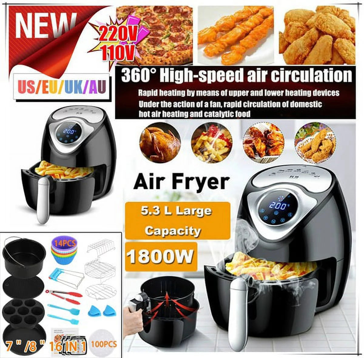 10 Pcs Air Fryer Accessories U598435