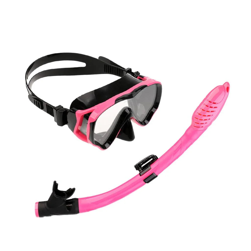 Black and Pink Kids Scuba Diving Snorkel Set U878681