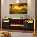 Black 70" Fireplace TV Stand with 36" Electric Fireplace T7453