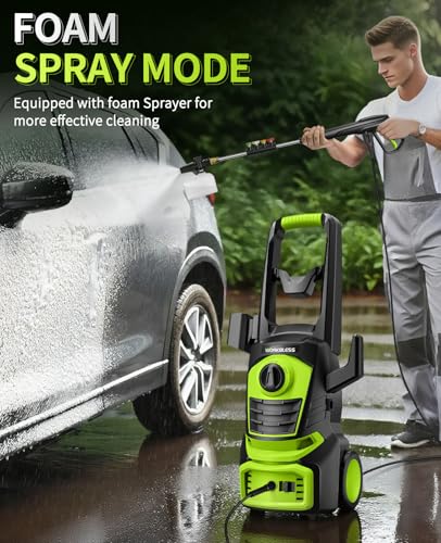 4800PSI 3.0 GPM Electric Pressure Washer with 4 Quick Connect Nozzles and 400ml Foam Cannon Q415