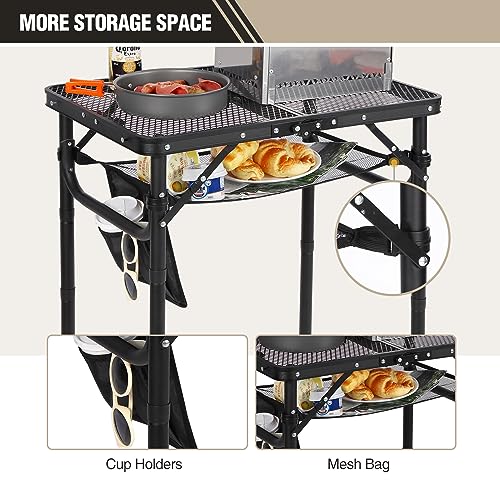 Silver 32”x32” Aluminum Folding Grill Table Q560