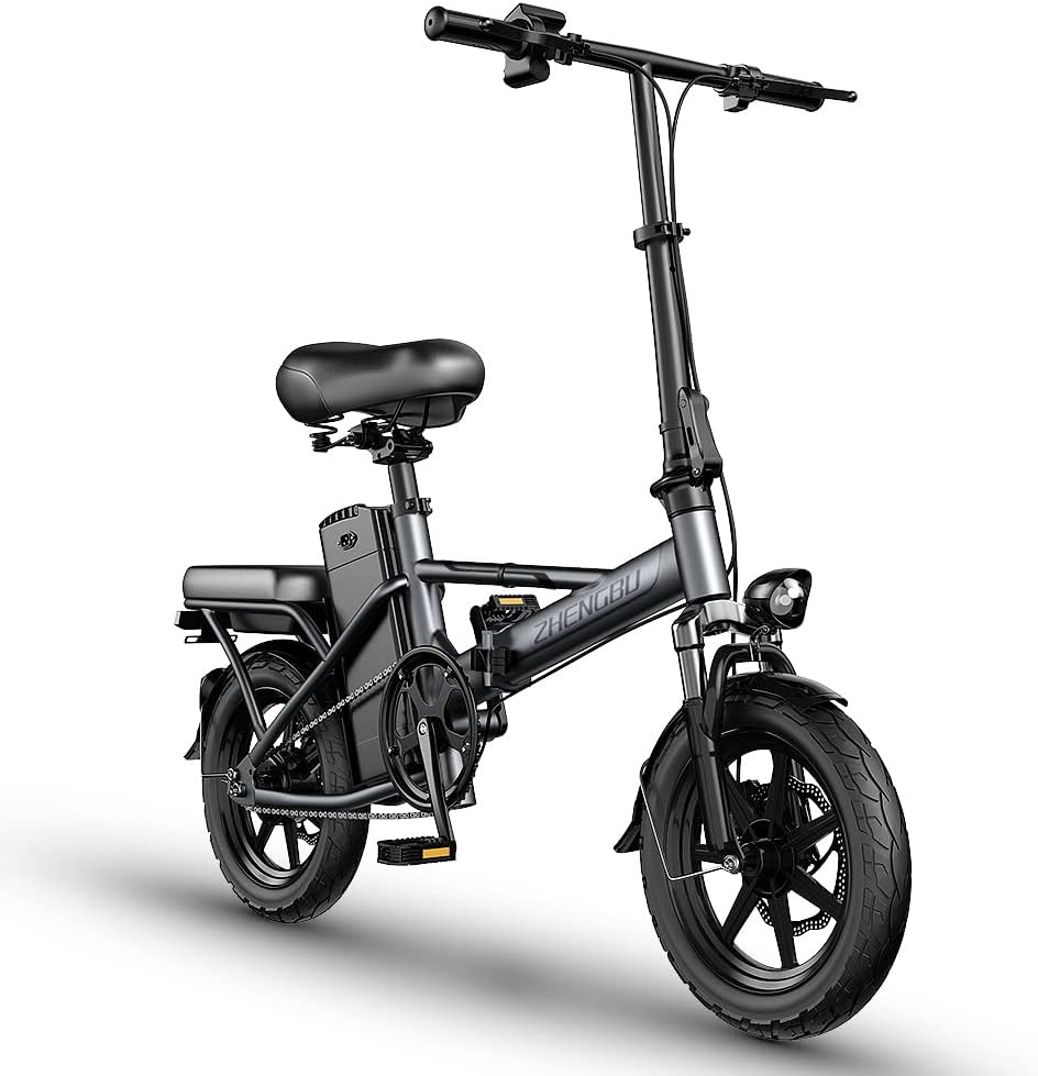 Folding Electric Bike, Magnesium Alloy 500W 48V 12.8Ah Removable Battery, 20'' Dual Suspension 7-Speed S358