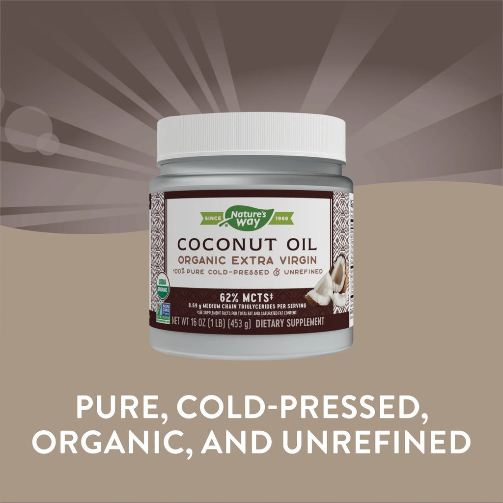 Organic Extra Virgin Coconut Oil, Cold-Pressed & Unrefined, 16 Fl Oz V403224