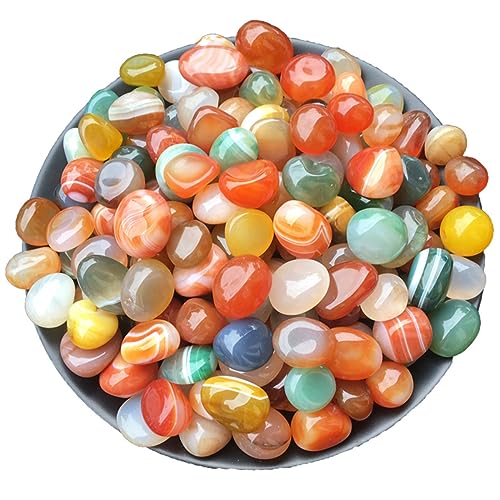 100 Pcs Mixed Agate Stone Tumbled Stones Natural Polished Stones Q6452