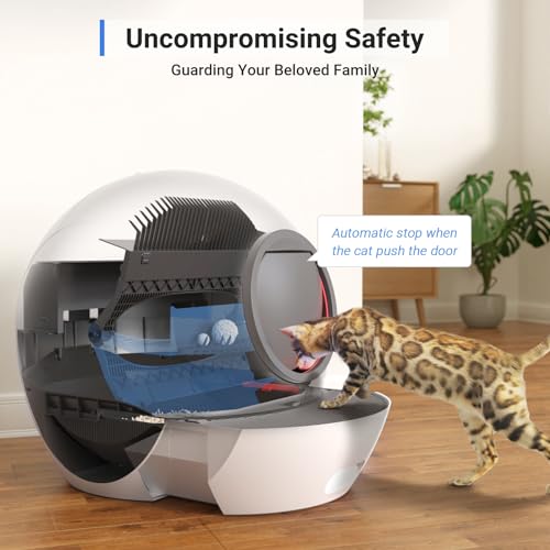 Purple Self Cleaning Electric Cat Litter Box with 2 Pack Litter F2353