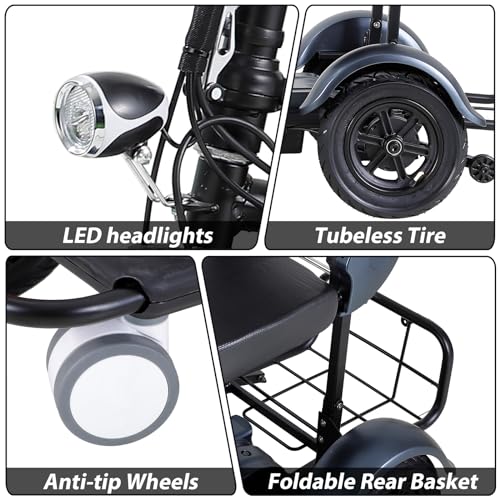 Blue 3-Wheel Folding Mobility Scooter I648652