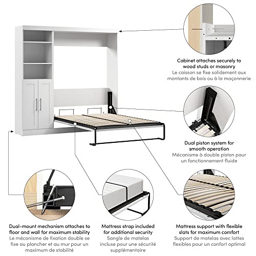 Bark Grey Full Murphy Bed with Drawers W353