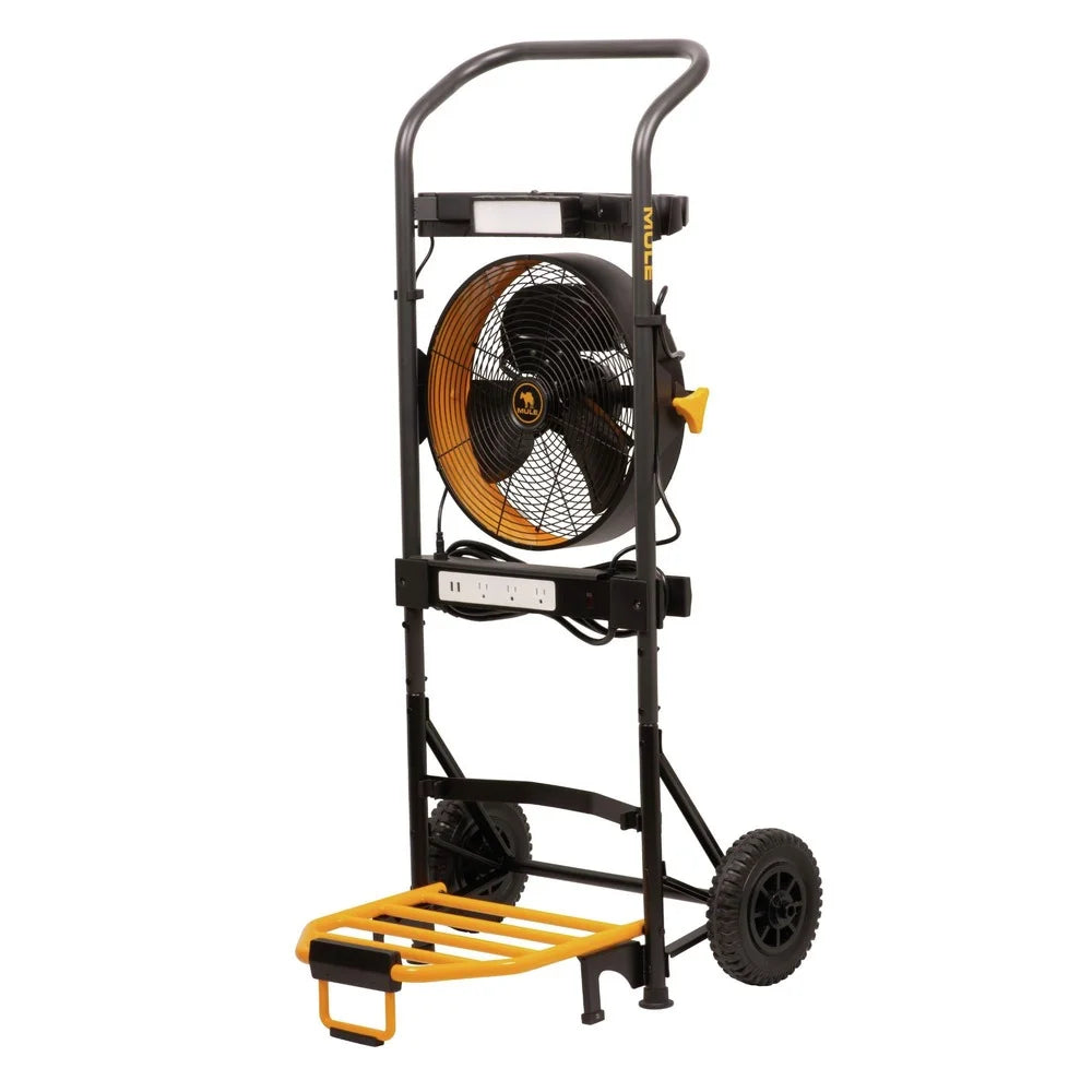 200 lbs. Capacity Hand Truck 5-in-1 Mobile Workshop with Integrated Fan and LED Light B46492