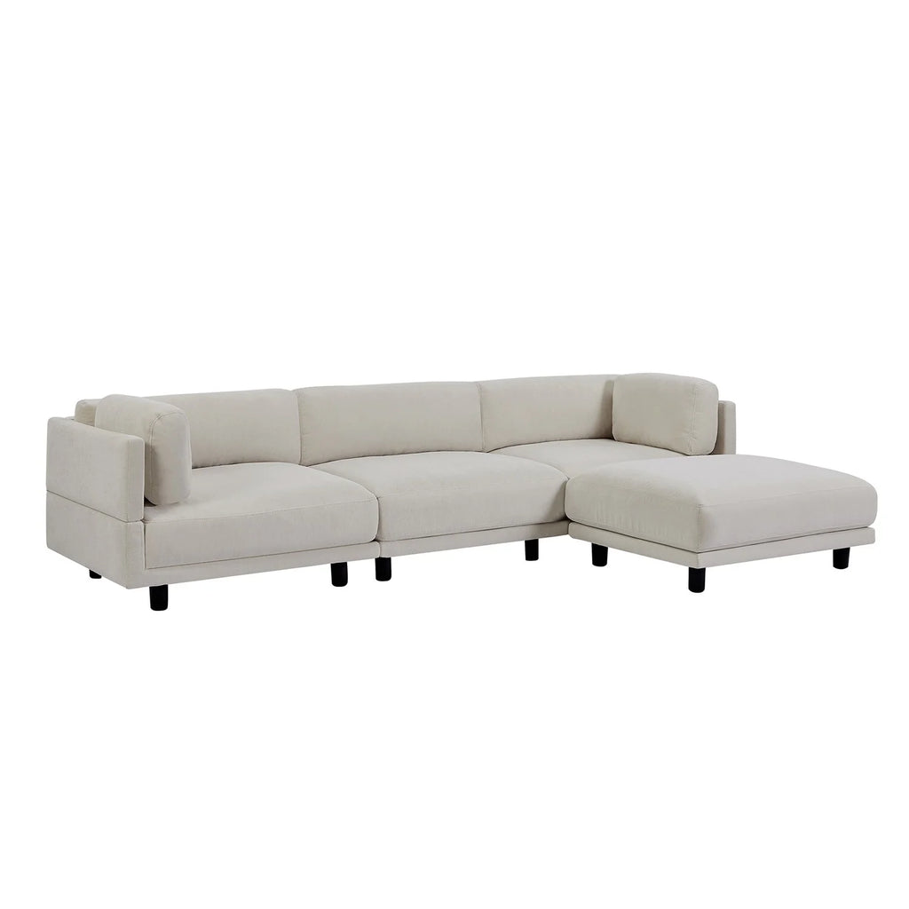 Beige Upholstery Convertible Sectional Sofa with Reversible Chaise Y680