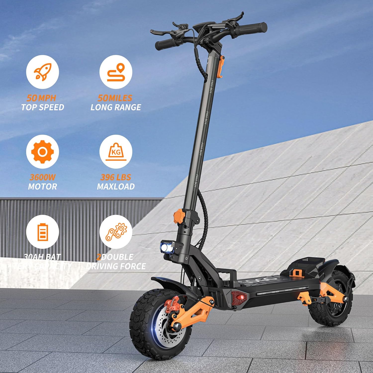 Electric Scooter with 3600W Motors 60V/30AH Battery 11 Inches Off Road Tires Z81622