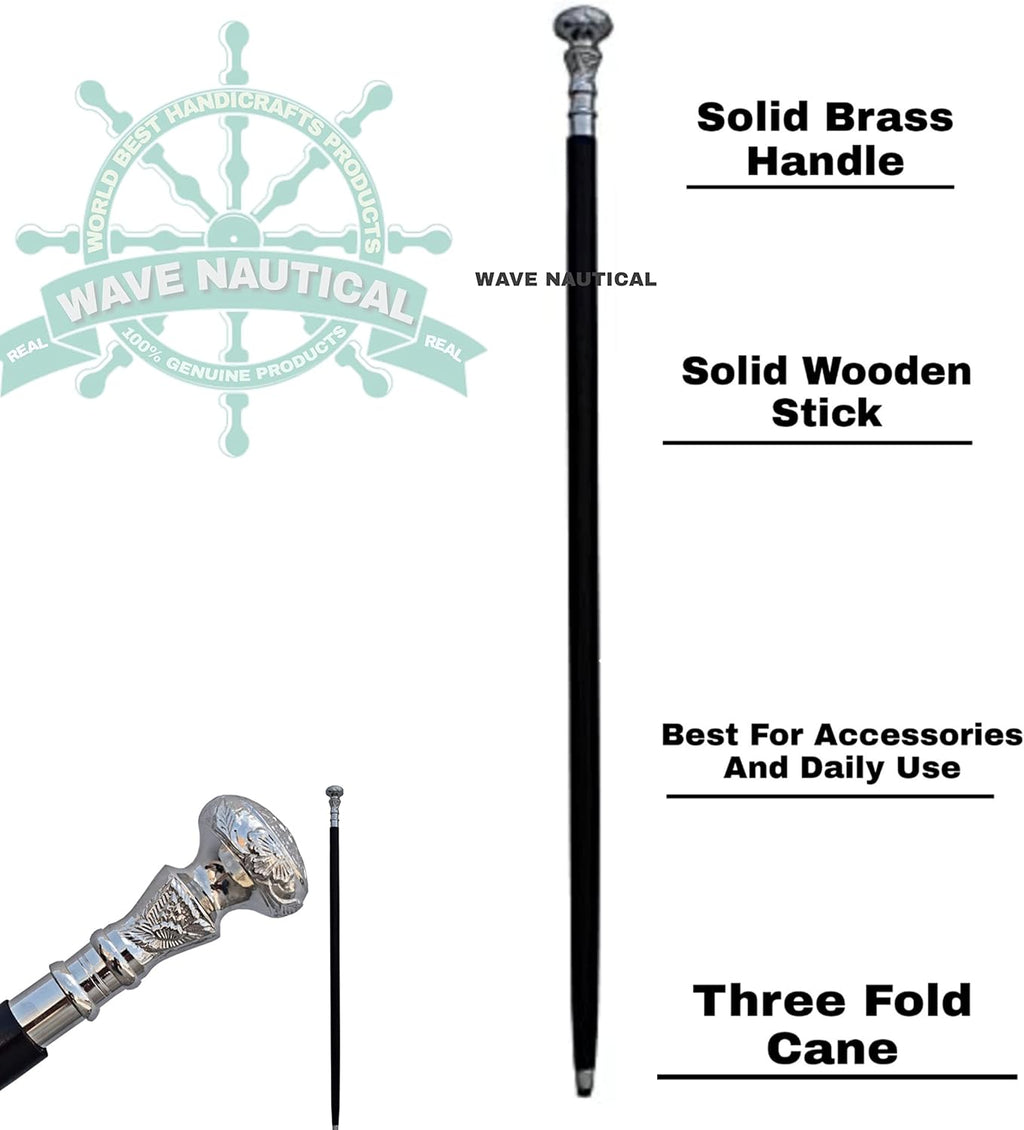 Brass Handle Wooden Walking Cane 36" R5264