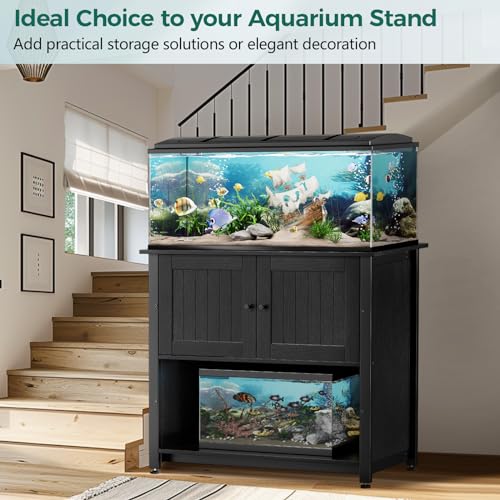 Fish Tank Stand with Cabinet, Metal, 1000LBS W46488
